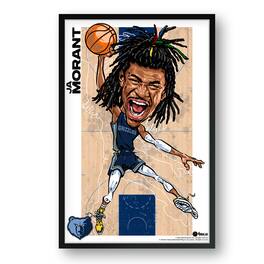 Sporticulture - Ja Morant Memphis Grizzlies Framed 14" x 20" Player Caricature Art - Multicolor