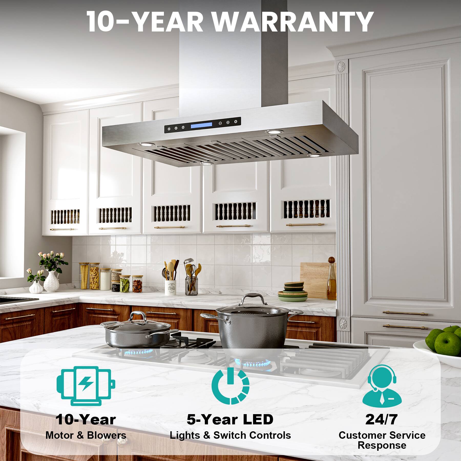 10-YEAR WARRANTY

10-Year Motor & Blowers  
5-Year LED Lights & Switch Controls  
24/7 Customer Service Response