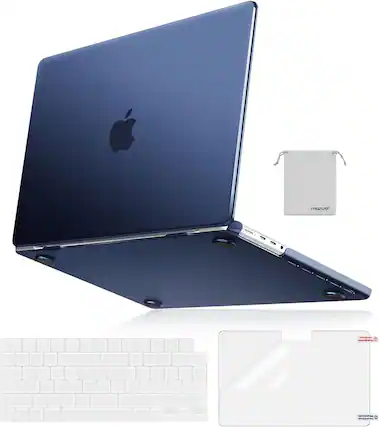 Front. mosiso - 4 IN 1 Ultra-Thin Case Kit for 16 inch MacBook Pro - Midnight Blue.
