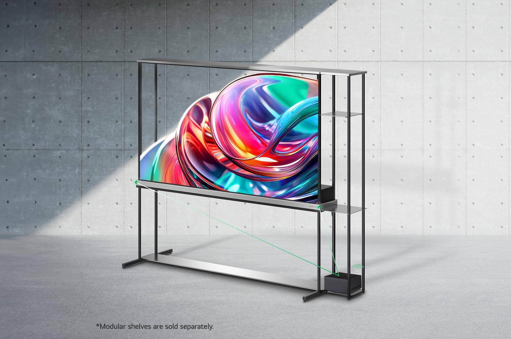 Modular shelves are sold separately.