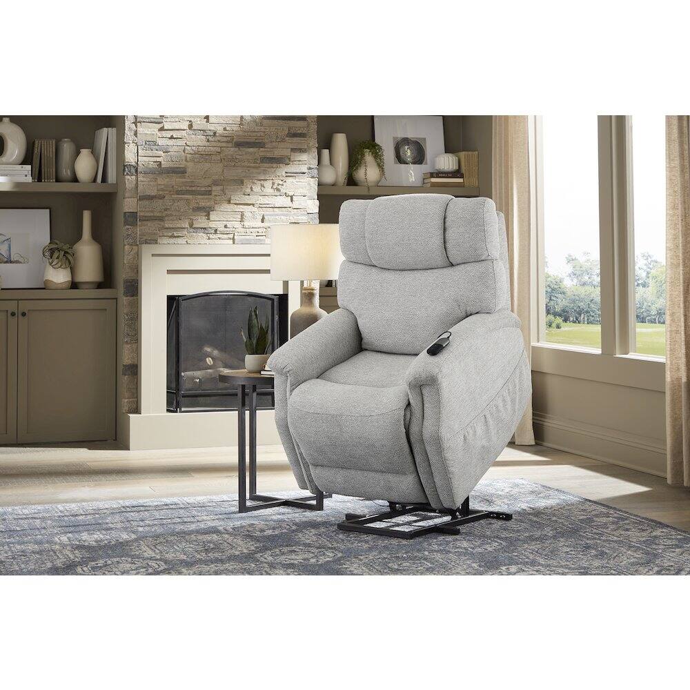 Angle. Heartland Furniture - Power Recliner – Lift Chair With Electric Power, Supportive Design, Light Grey - Light Grey.