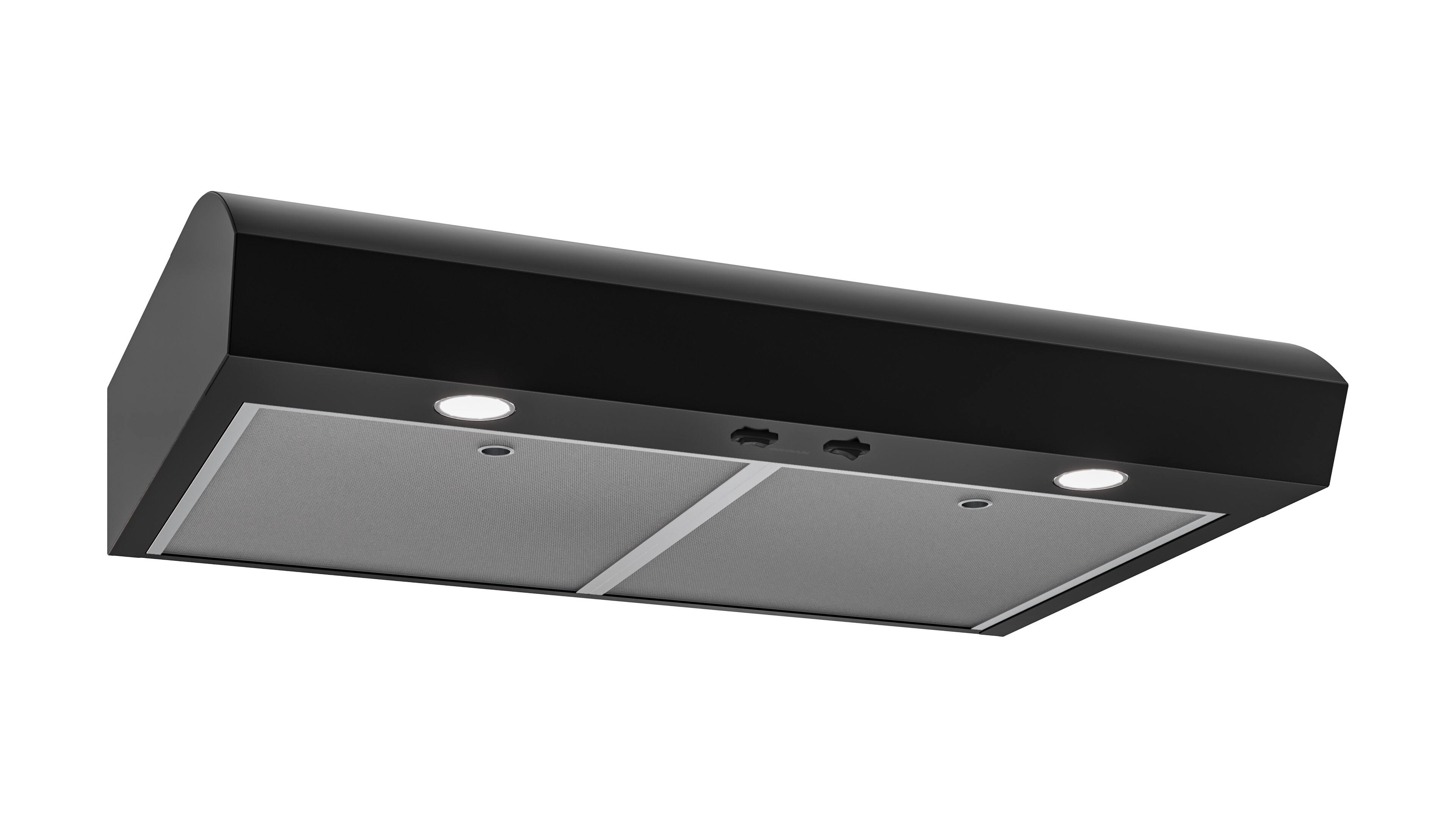 Alt View 1. Broan - Broan-NuTone 30-Inch Under Cabinet Range Hood, ENERGY STAR, 350 Max Blower CFM - Black.