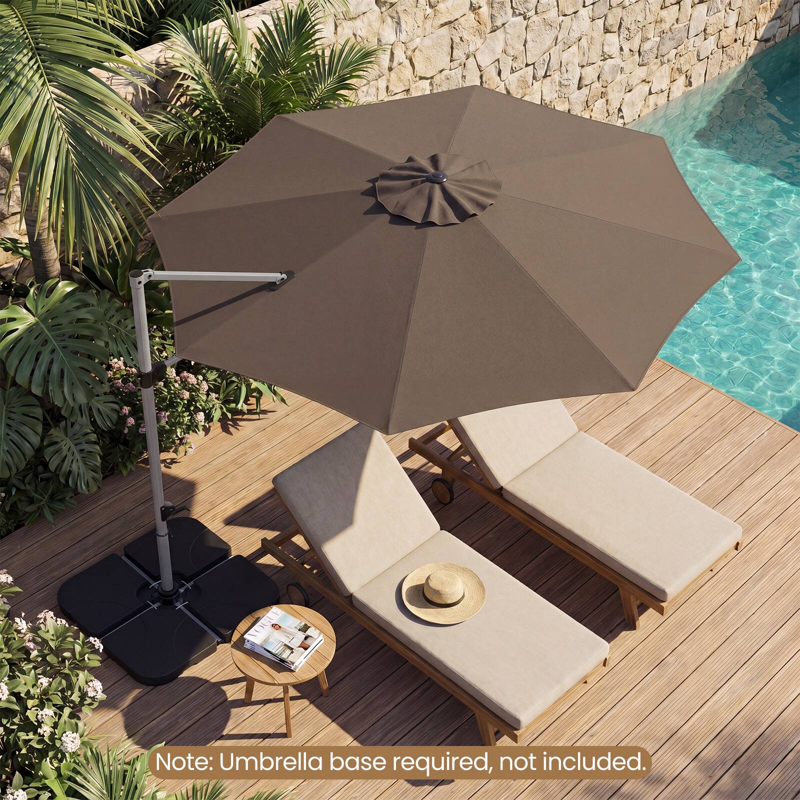 Costway 11FT Cantilever Outdoor Umbrella, Large Offset Umbrella with ...