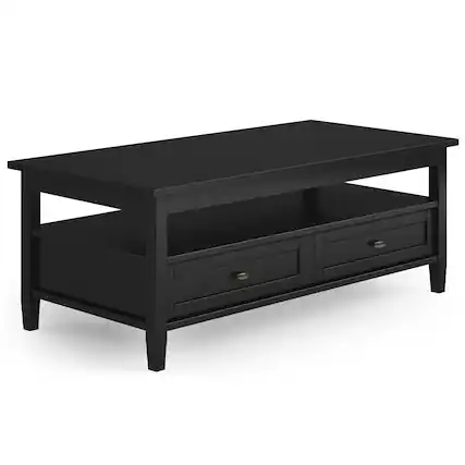 Front. Simpli Home - Warm Shaker Coffee Table - Black.