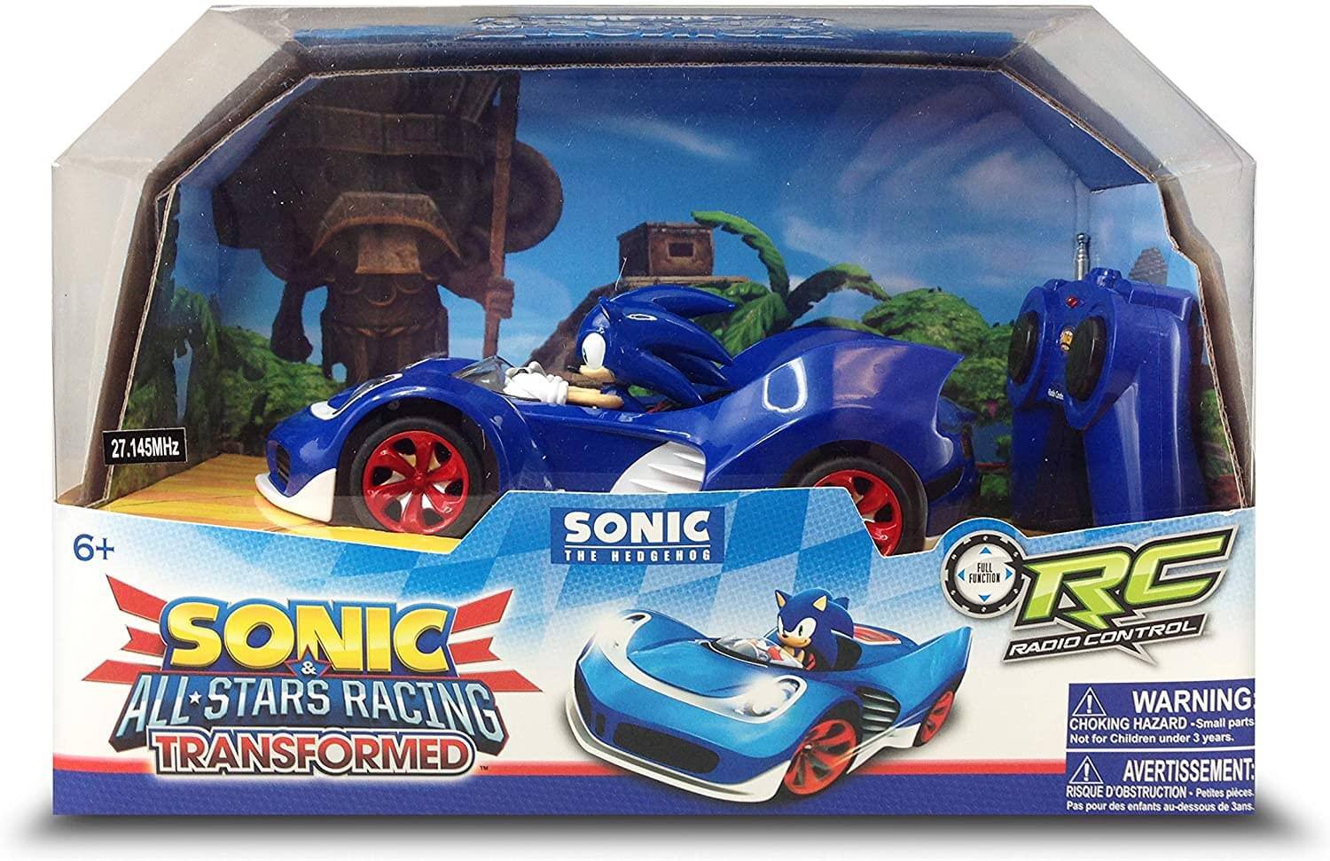 27.145MHz  
SONIC THE HEDGEHOG  
SONIC & ALL STARS RACING TRANSFORMED  
RC CONTROL RADIO CONTROL  
FULL FUNCTION  
WARNING: CHOKING HAZARD - Small parts. Not for Children under 3 years.  
AVERTISSEMENT: RISQUE D'OBSTRUCTION - Petites pièces. Pas pour des enfants au-dessous de 3 ans.