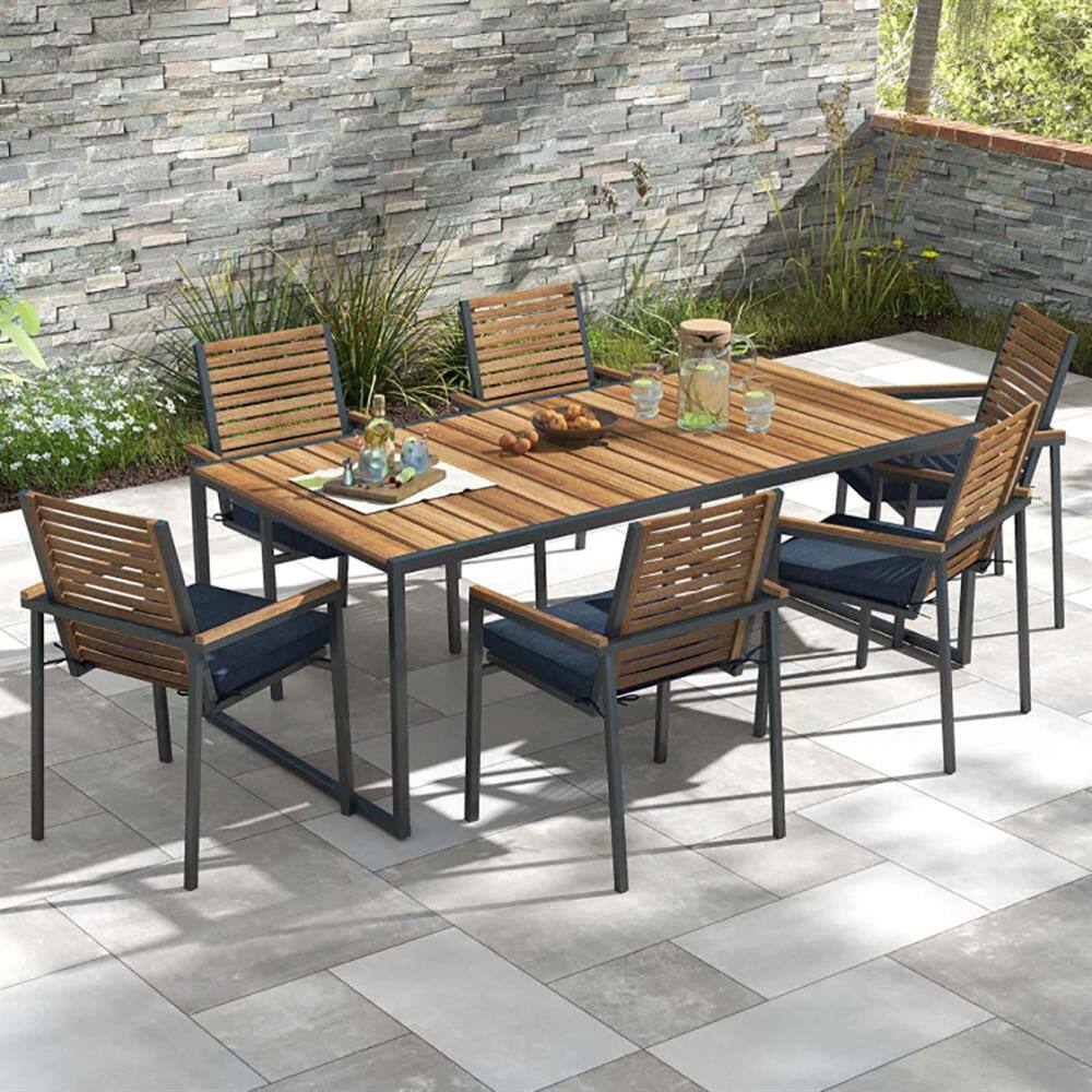 Alt View 4. Kadyn - Patio Chair Cushions Outdoor Chair PadsOutdoor Chair Cushion Set of 2 Waterproof FadeResistant Olefin Seat CushionsNavy - Blue.