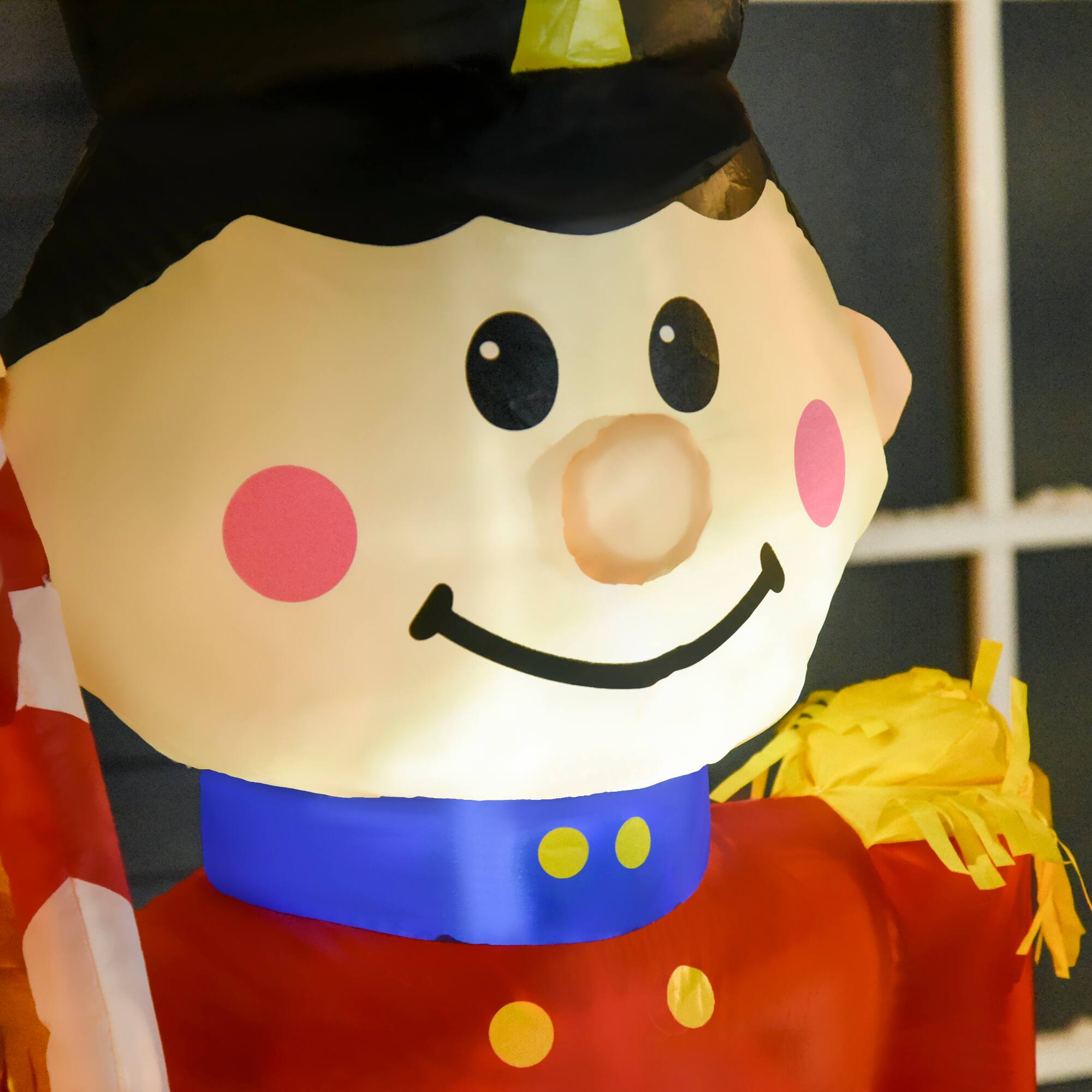 Alt View 7. Homcom - 6ft Inflatable Nutcracker with Candy Cane, Outdoor Blow-Up Yard Decoration with LED Lights - Red and Black.