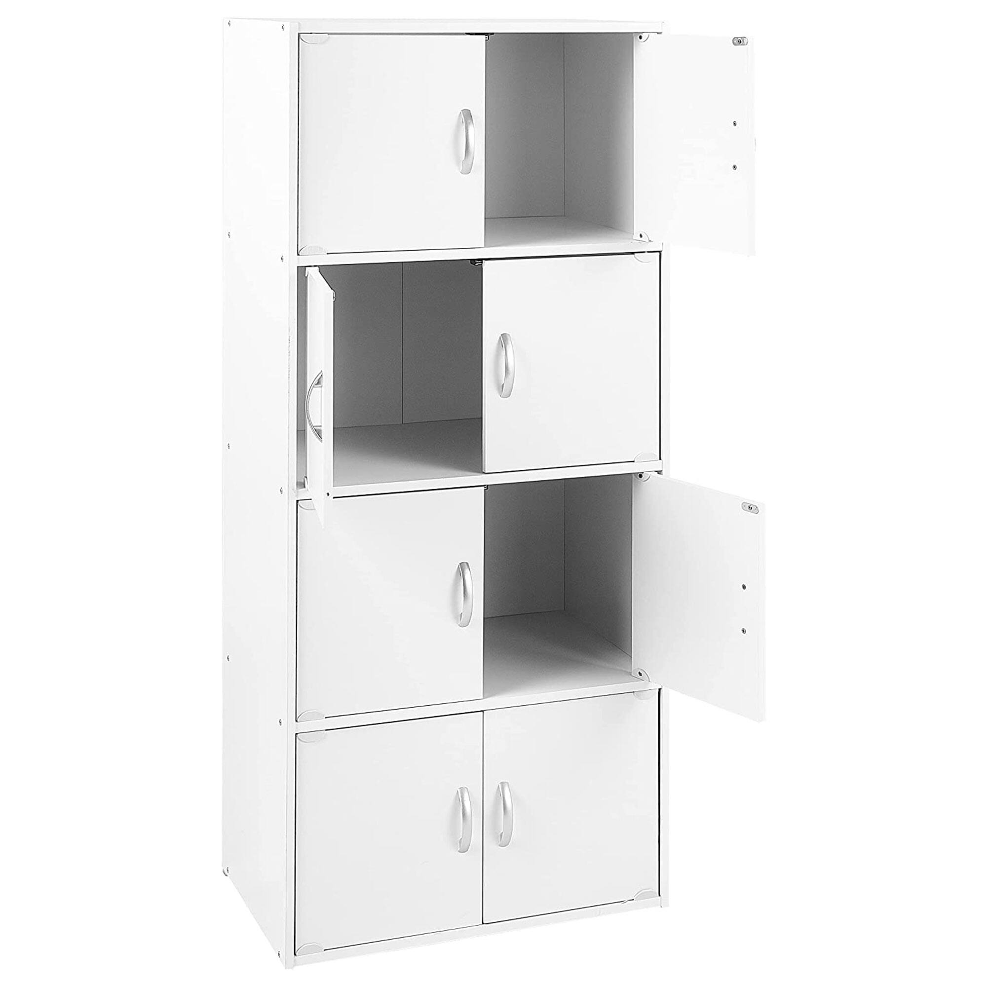 Alt View 1. Hodedah - Hodedah 8 Door Enclosed Multipurpose Storage Cabinet for Home and Office, White - White.