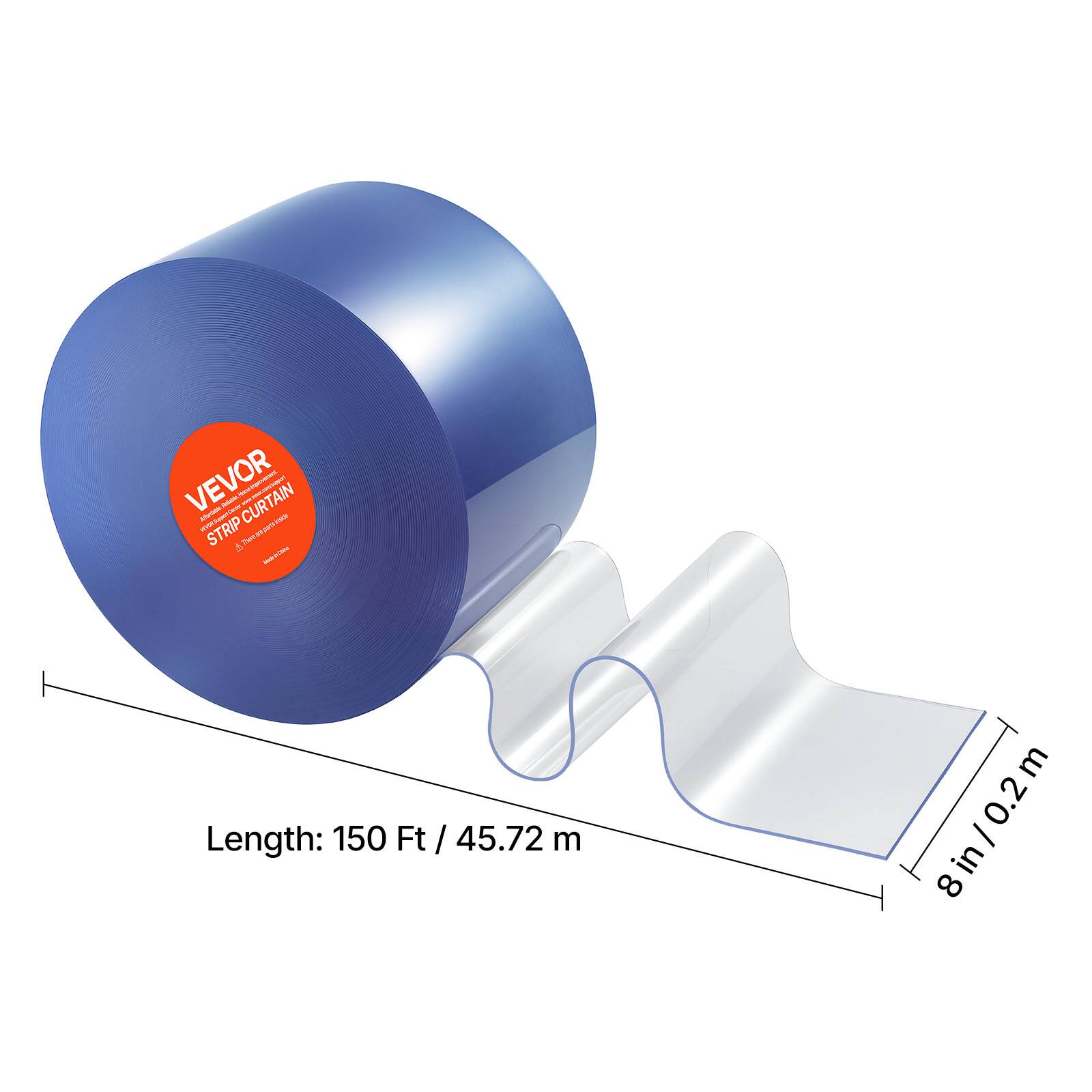 VEVOR - STRIP CURTAIN  
Length: 150 Ft / 45.72 m  
8 in / 0.2 m