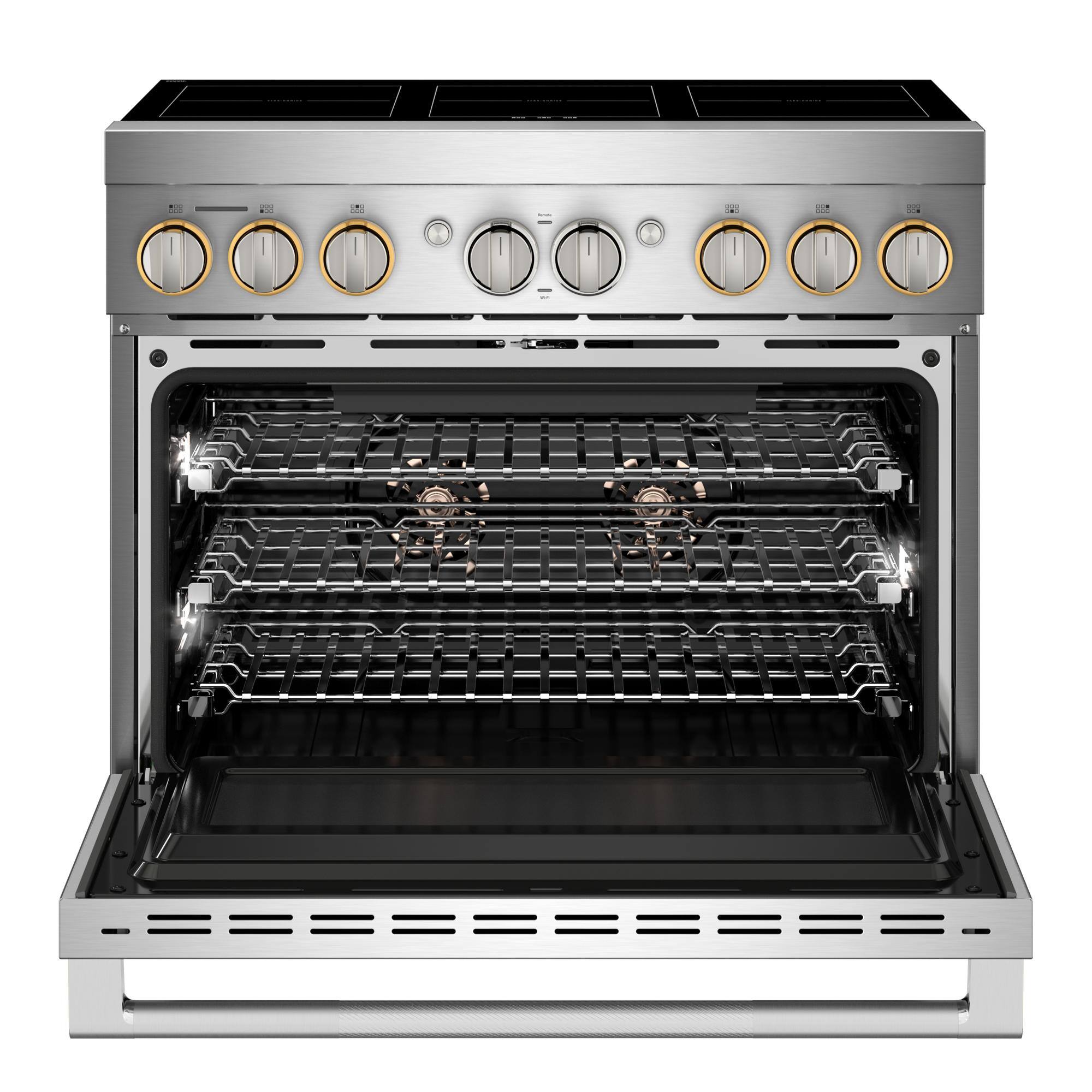 Alt View 1. JennAir - RISE 5.1 Cu. Ft. Freestanding Electric Induction Range - Stainless Steel.