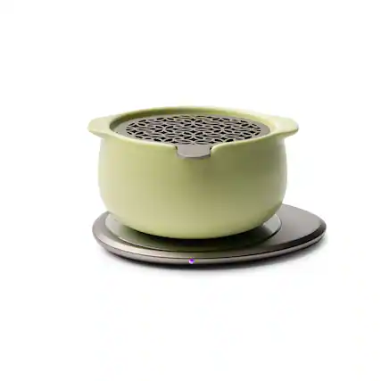 Front. OHOM - Jun Self-heating Diffuser Set - Verde Green.
