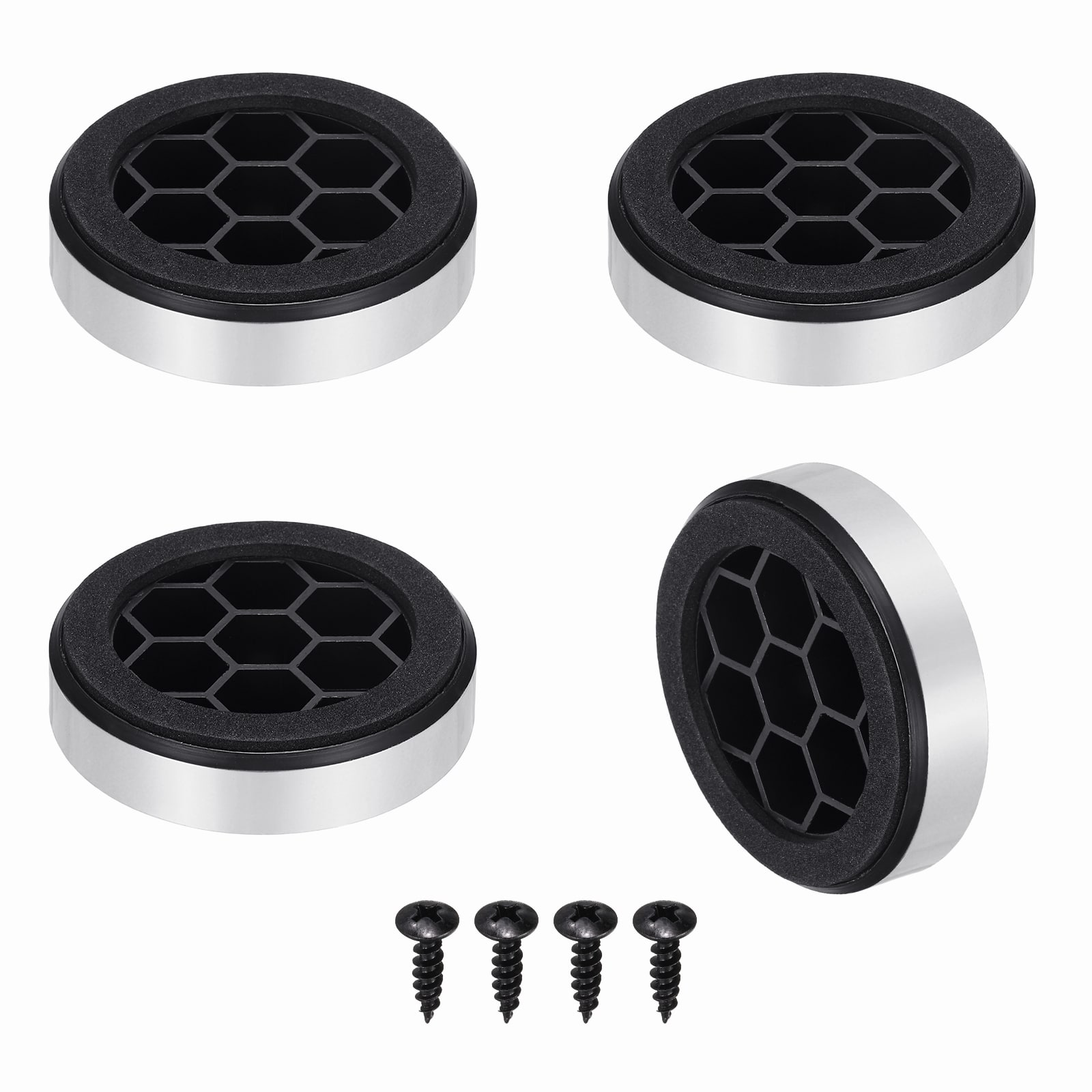 Unique Bargains - 4pcs Speaker Isolation Feet, 57x13mm Plastic Foam Shock Absorption Pad Anti Vibration for Amplifier HiFi - Silver price history on PriceWatchPro