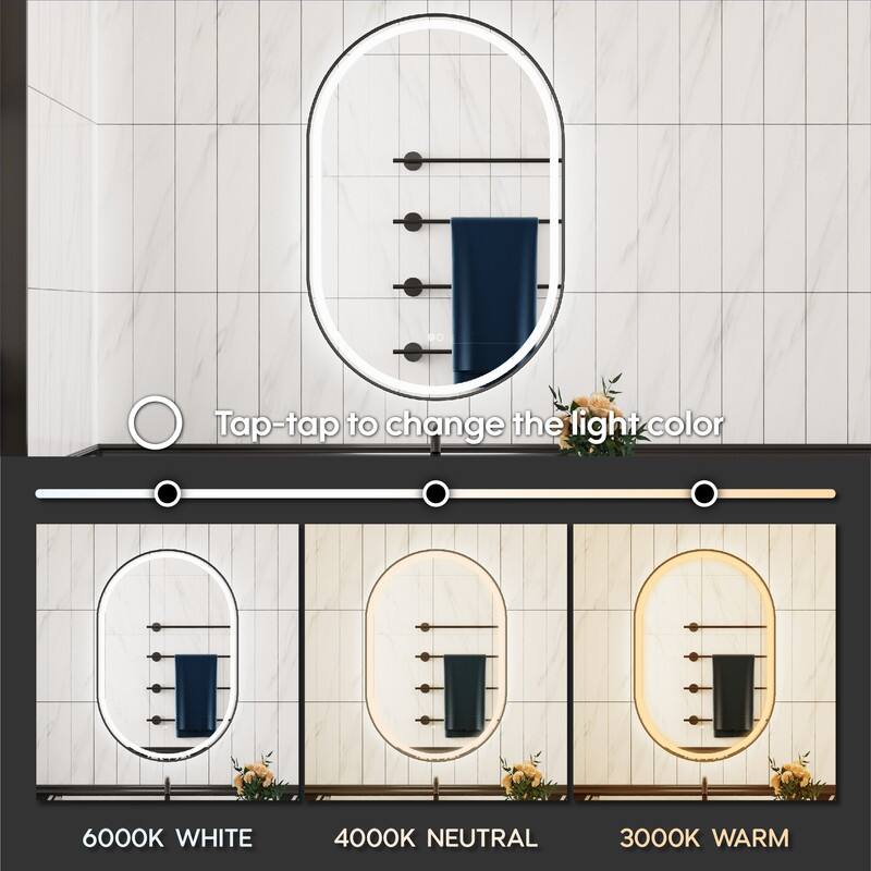 Tap-tap to change the light color

6000K WHITE  
4000K NEUTRAL  
3000K WARM