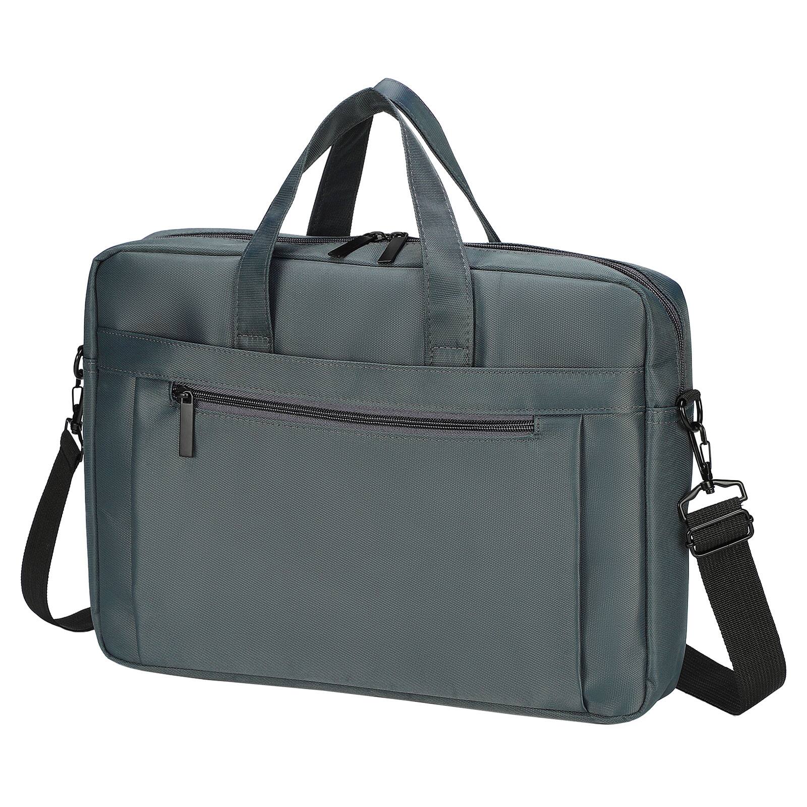 Front. Unique Bargains - 15" Laptop Briefcase Bag, Oxford, Removable Adjustable Shoulder Strap, Business Travel - Grey.