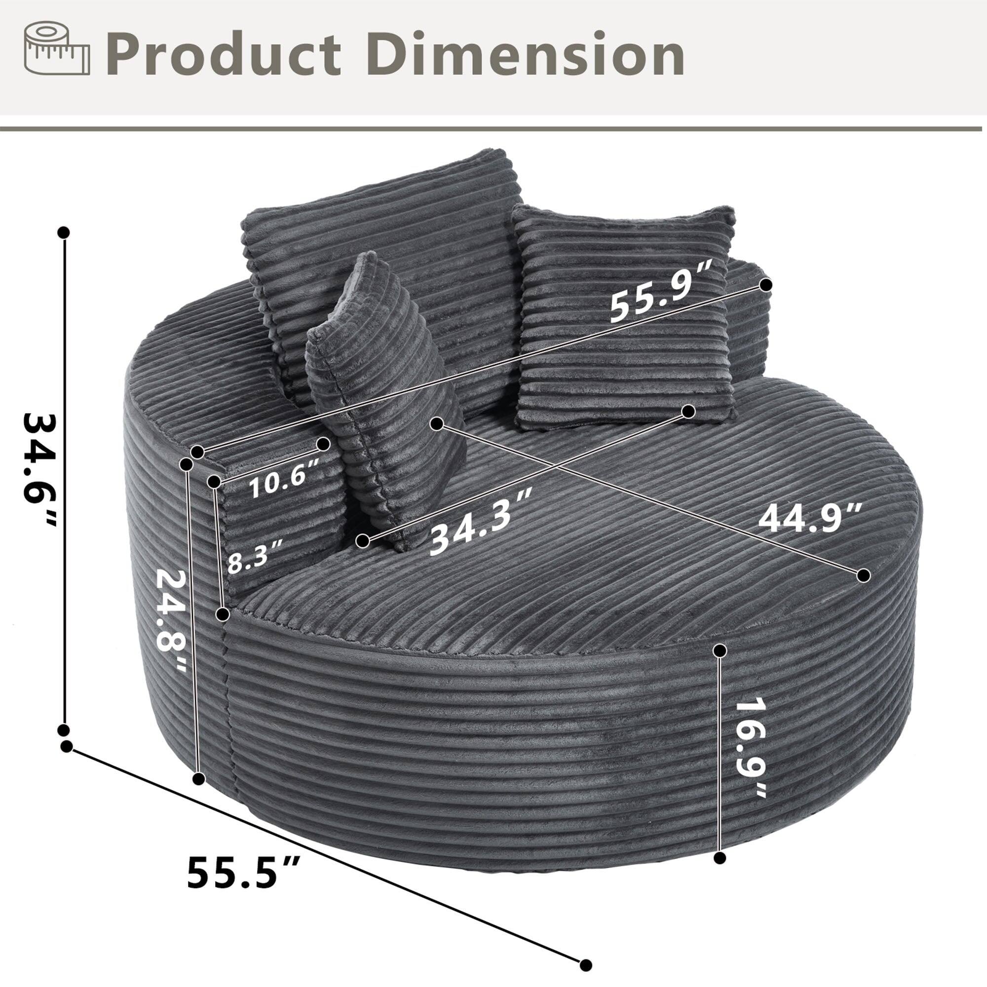 Product Dimension

- 55.5"
- 34.6"
- 24.8"
- 8.3"
- 10.6"
- 34.3"
- 44.9"
- 16.9"
- 55.9"