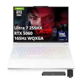 Lenovo - Legion 7i 16" Gaming Laptop,Core Ultra 7 255HX,32GB RAM,1TB SSD+1TB Dock Set,GeForce RTX 5060,Win 11 Pro - White