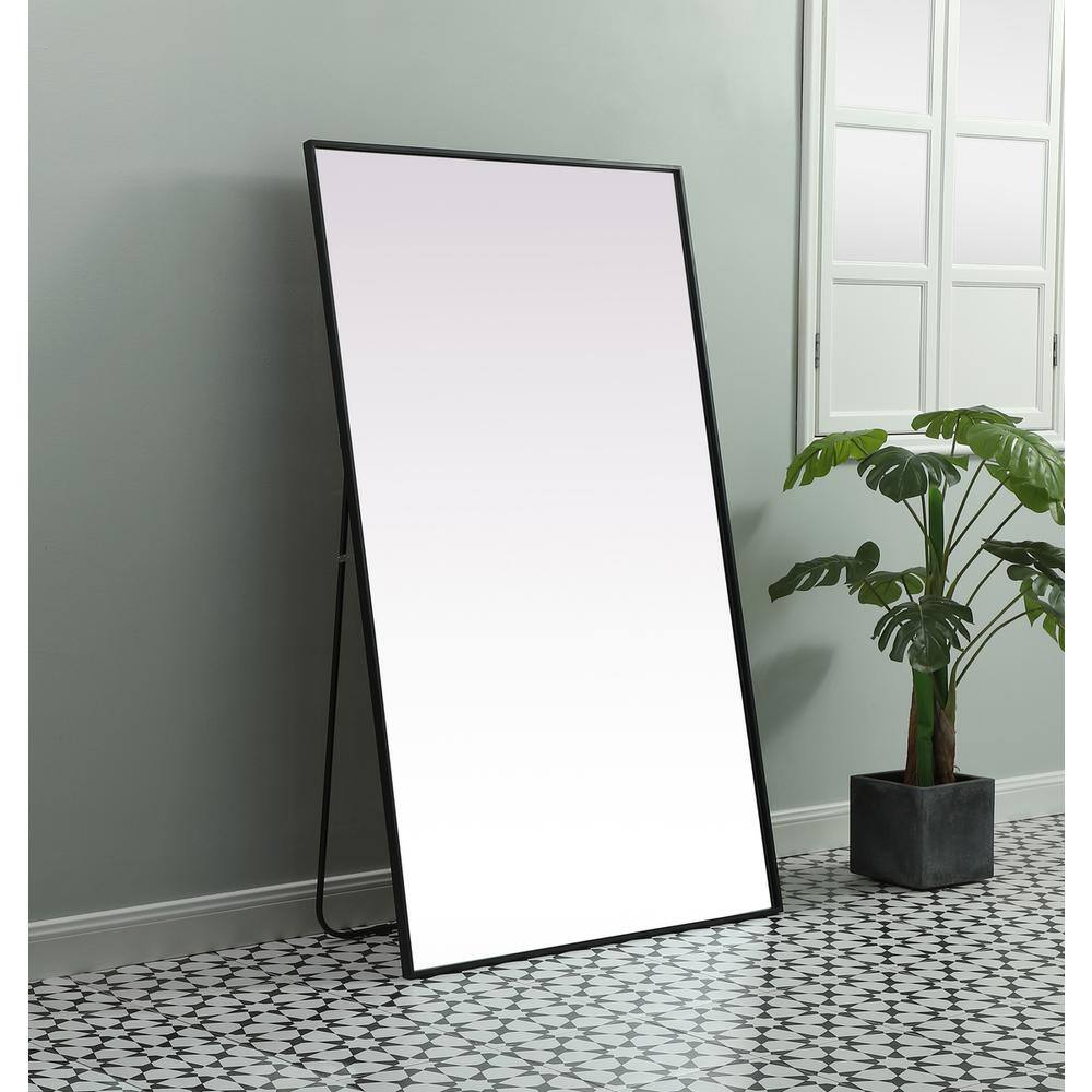 Alt View 5. Elegant Decor - Metal Frame Rectangle Full Length Mirror 36x60 Inch in Black - Black.