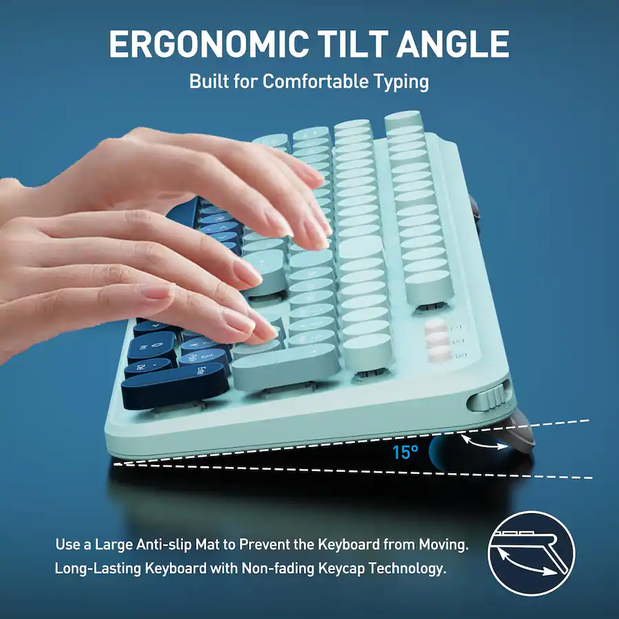 COTTAGE Keyboards Mouse Combos Colorful Cute Typewriter Full size Retro ...