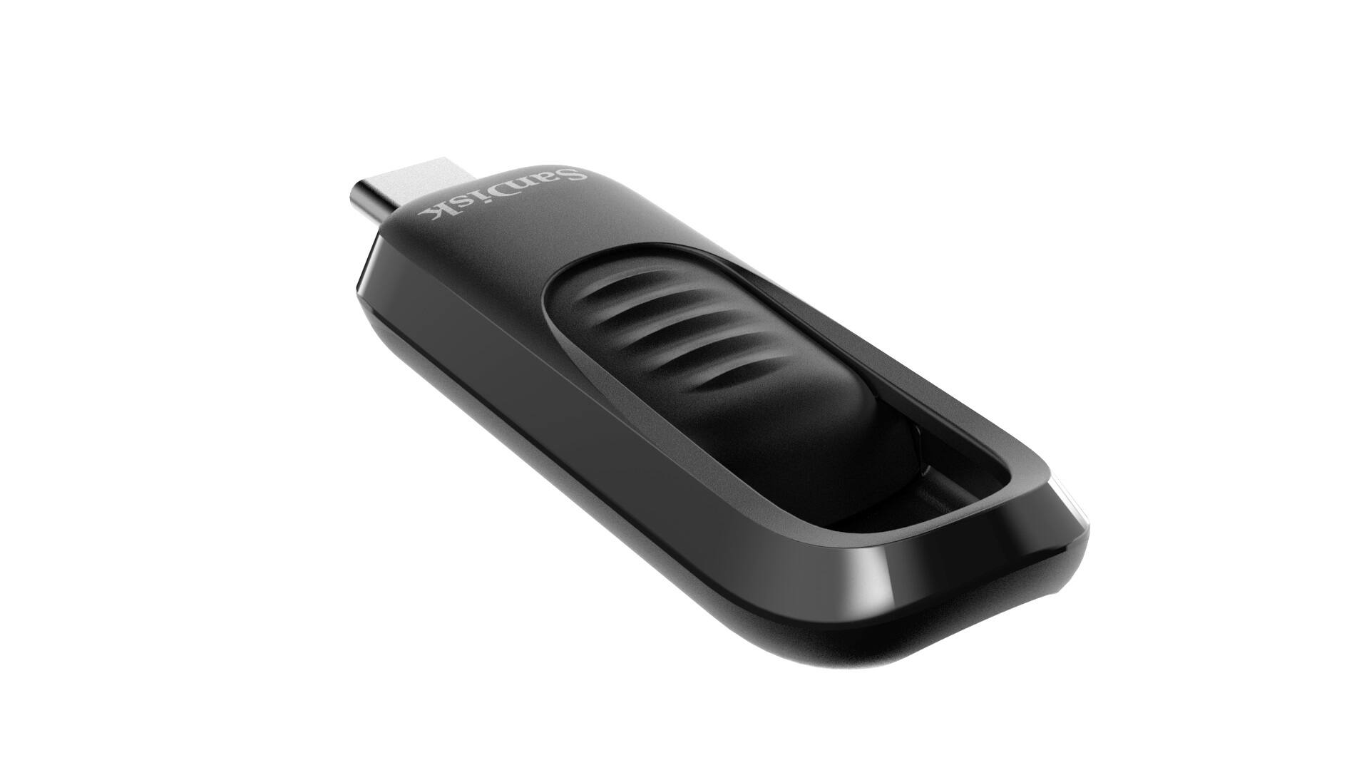 Alt View 14. SanDisk - Ultra Slider 128GB  USB Type-C Flash Drive, USB 3.2 Gen 1 Performance with a Retractable Connector - Black.