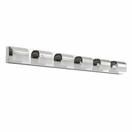 RYHNUYNE - 6‑Light LED Bathroom Vanity Light,Wall Lighting Fixture Over Mirror for Bathroom - Chrome