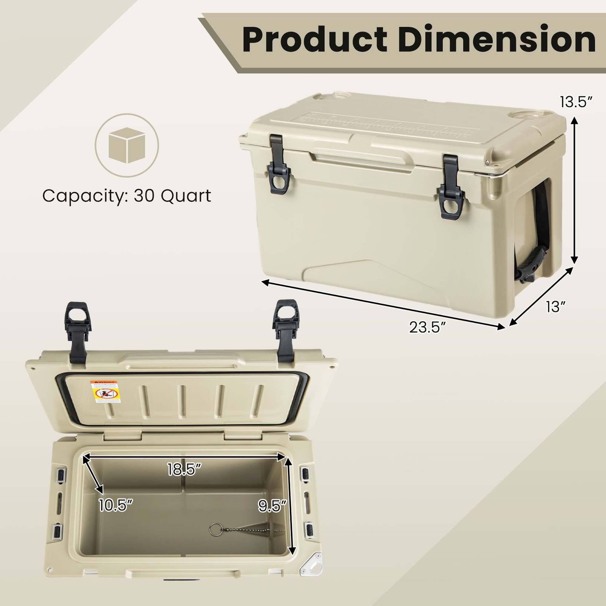 Product Dimension  
Capacity: 30 Quart  
13.5"  
23.5" x 13" x 18.5" x 10.5" x 9.5"