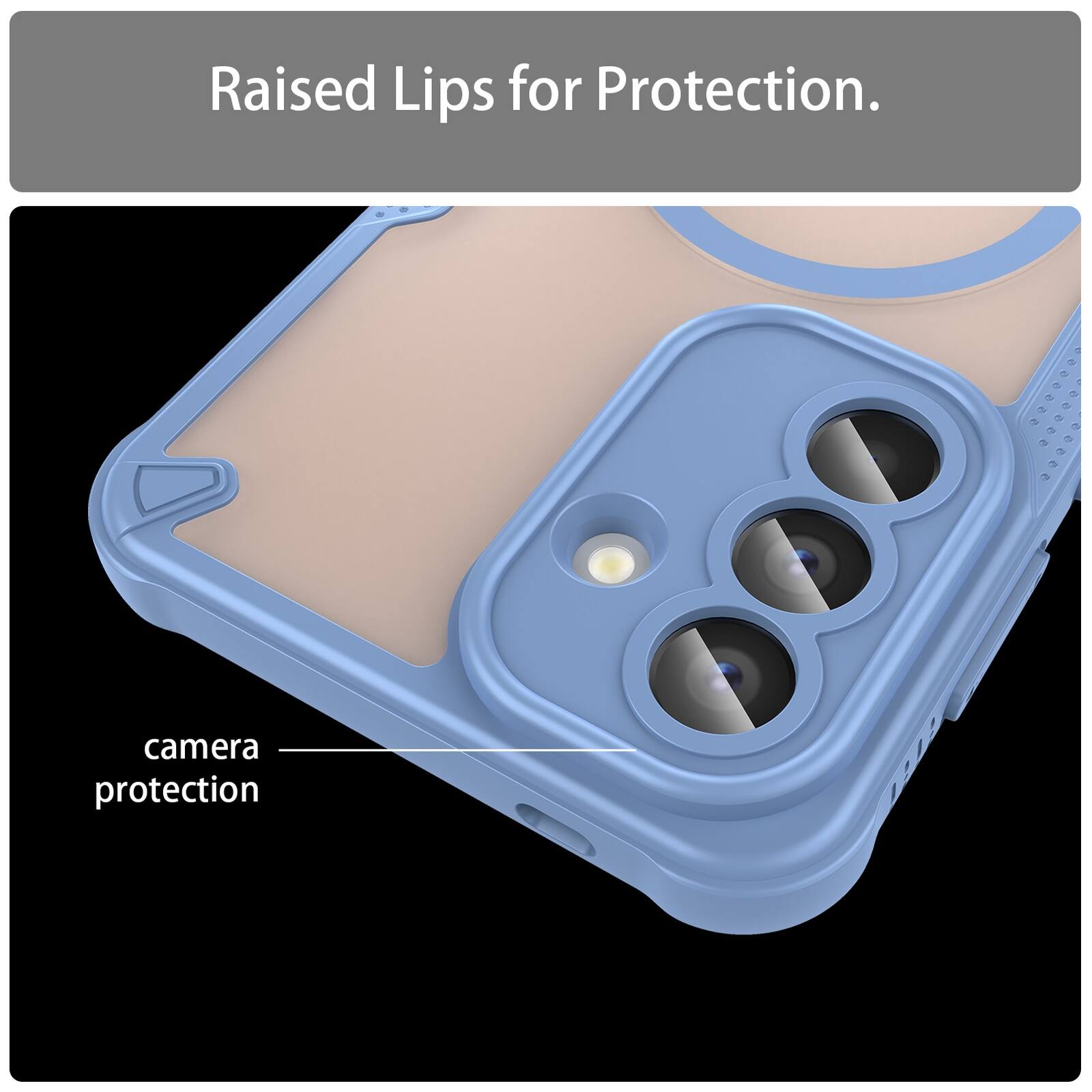 Raised Lips for Protection.  
camera protection