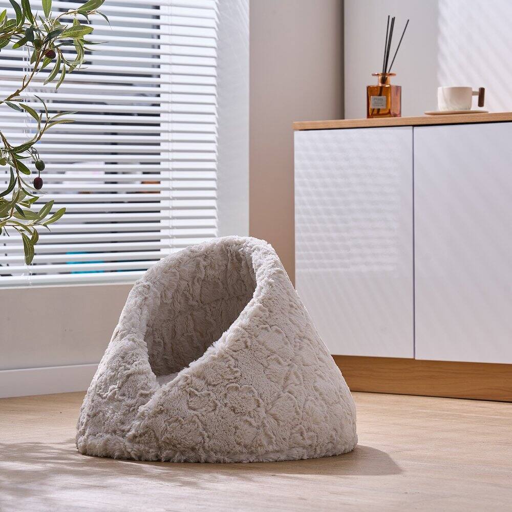 Alt View 1. PetPals - Rose Cradle Cat Bed - White.