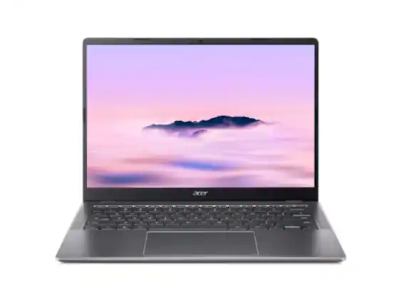 Front. Acer - Chromebook Plus 514 14" Intel Core i3 8GB RAM 128GB SSD CB514 6HT 368E - STEEL GRAY.