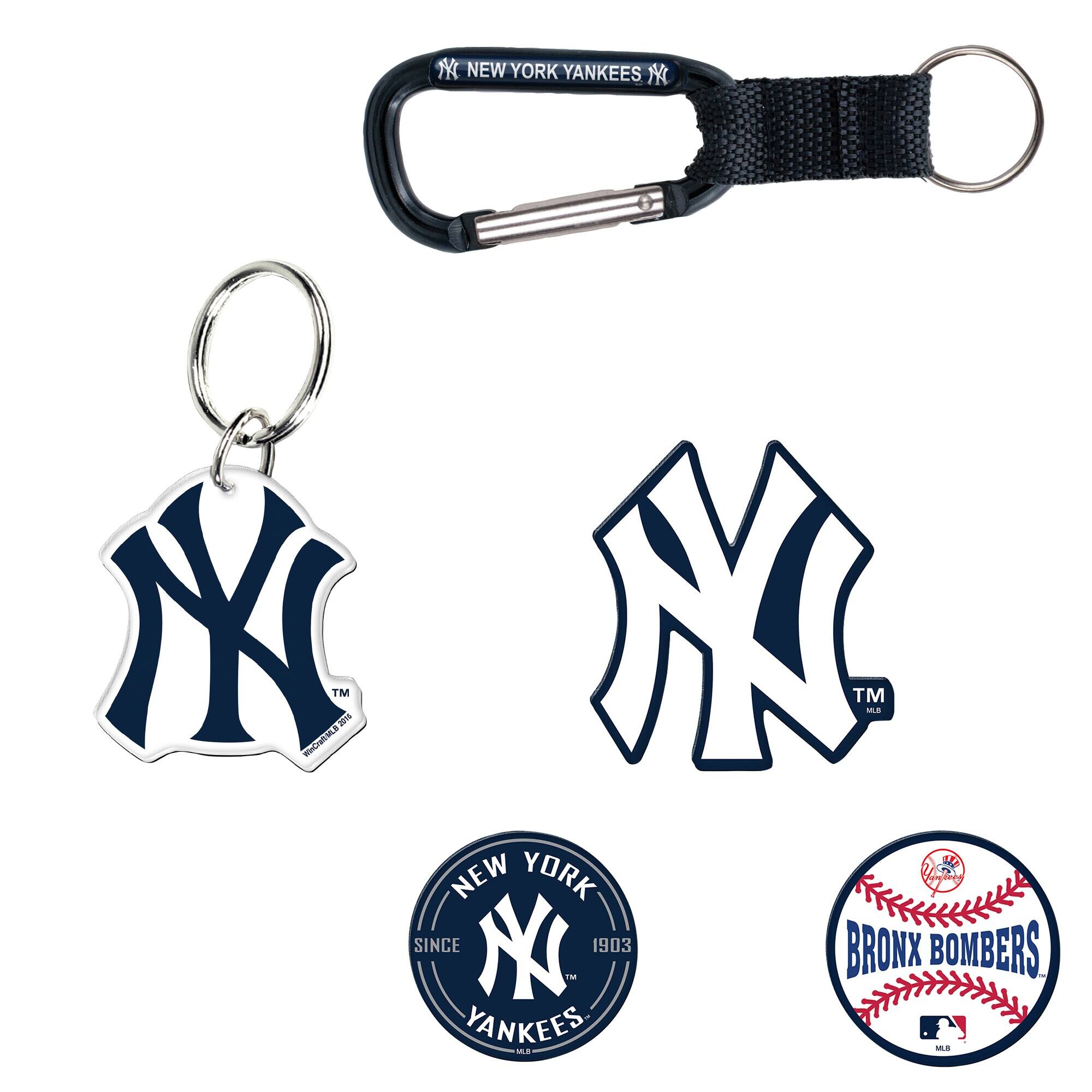 WinCraft - New York Yankees 5-Pack Key Ring and Fridge Magnet Set - Multicolor
