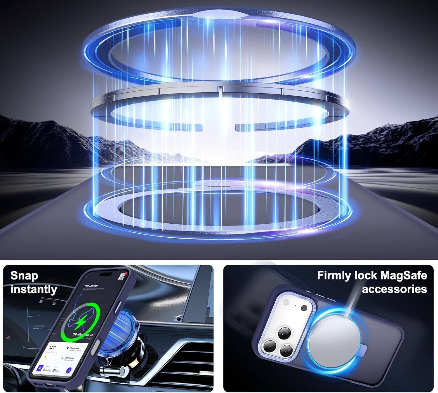 Snap instantly  
Firmly lock MagSafe accessories