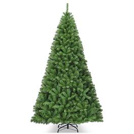 WELLFOR - 9ft Unlit Hinged Premium PVC Artificial Christmas Tree with 2132 Lush Branch Tips,Indoor Holiday Decoration - Green