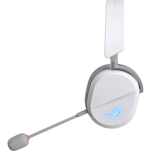 Angle. ASUS - ASUS ROG Pelta Wireless Gaming Headset, Tri-Mode BT/2.4GHz/USB-C, 70Hr Battery, White.