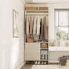 Front. Aheaplus - 2.5FT Closet System with 3 Drawers, 29.6'' Closet Organizer with Hanging Rod and Shelves - Beige Oak.