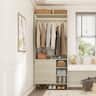 Aheaplus - 2.5FT Closet System with 3 Drawers, 29.6'' Closet Organizer with Hanging Rod and Shelves - Beige Oak