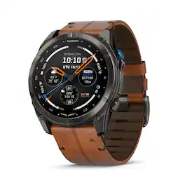 Garmin - D2™ Mach 2 Pro Carbon Gray DLC Titanium with Chestnut Leather Band - Carbon Gray - (2024)