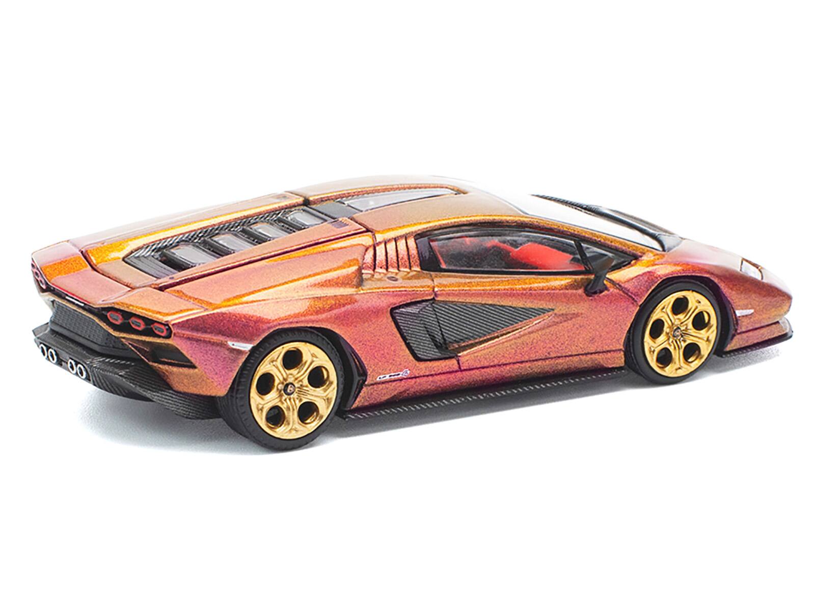 Alt View 1. Pop Race - Lamborghini Countach LPI 800-4 Blu Hal Metallic 1/64 Diecast Model Car by Pop Race - Multicolor.