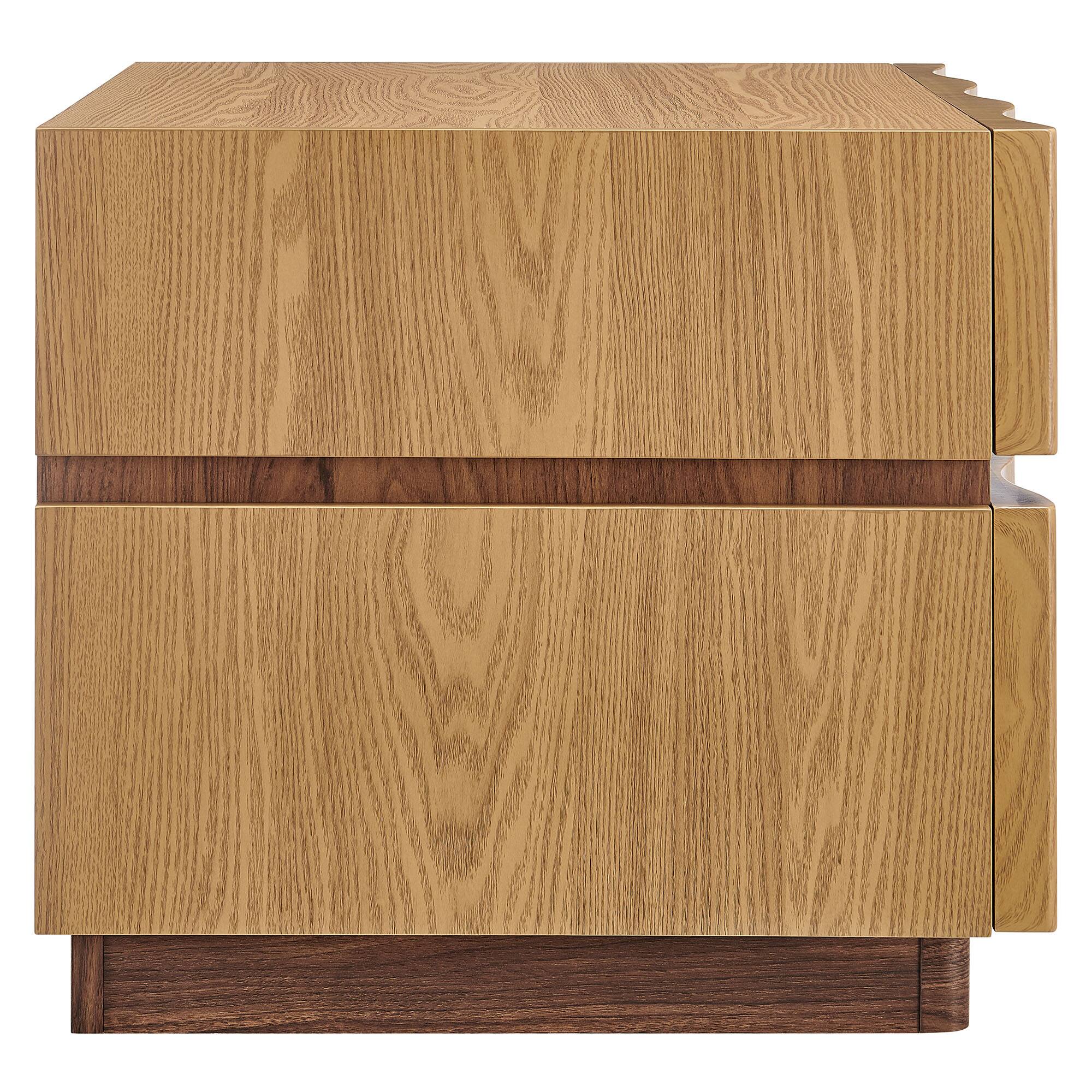 Alt View 2. Modway - Isola 2 Drawer Nightstand by Modway - Light Oak Walnut.