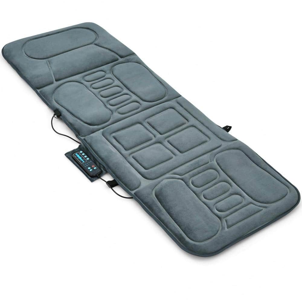 SKONYON - Foldable Full Body Massage Mat with Heat Therapy and 10 Vibration Motors for Home Chair Bed Relaxation