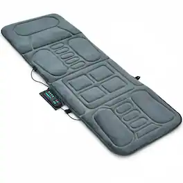 SKONYON - Foldable Full Body Massage Mat with Heat Therapy and 10 Vibration Motors for Home Chair Bed Relaxation