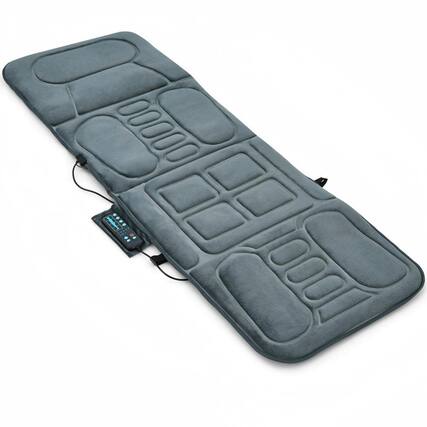 Front. SKONYON - Foldable Full Body Massage Mat with Heat Therapy and 10 Vibration Motors for Home Chair Bed Relaxation.