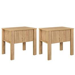 New Classic Furniture - Thayer Wood 1-Drawer End Table/Beige (Set of 2) - Natural