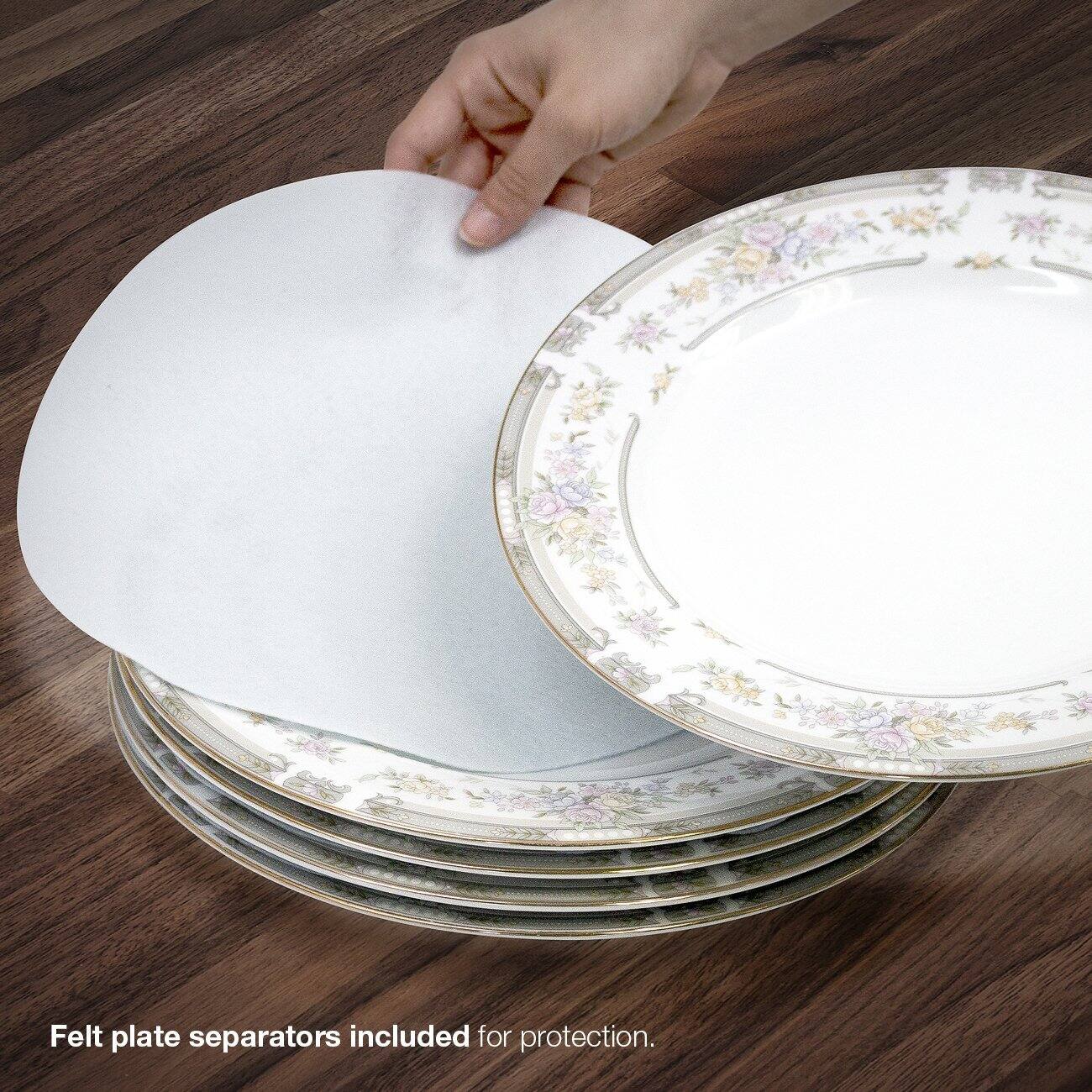 Felt plate separators included for protection.