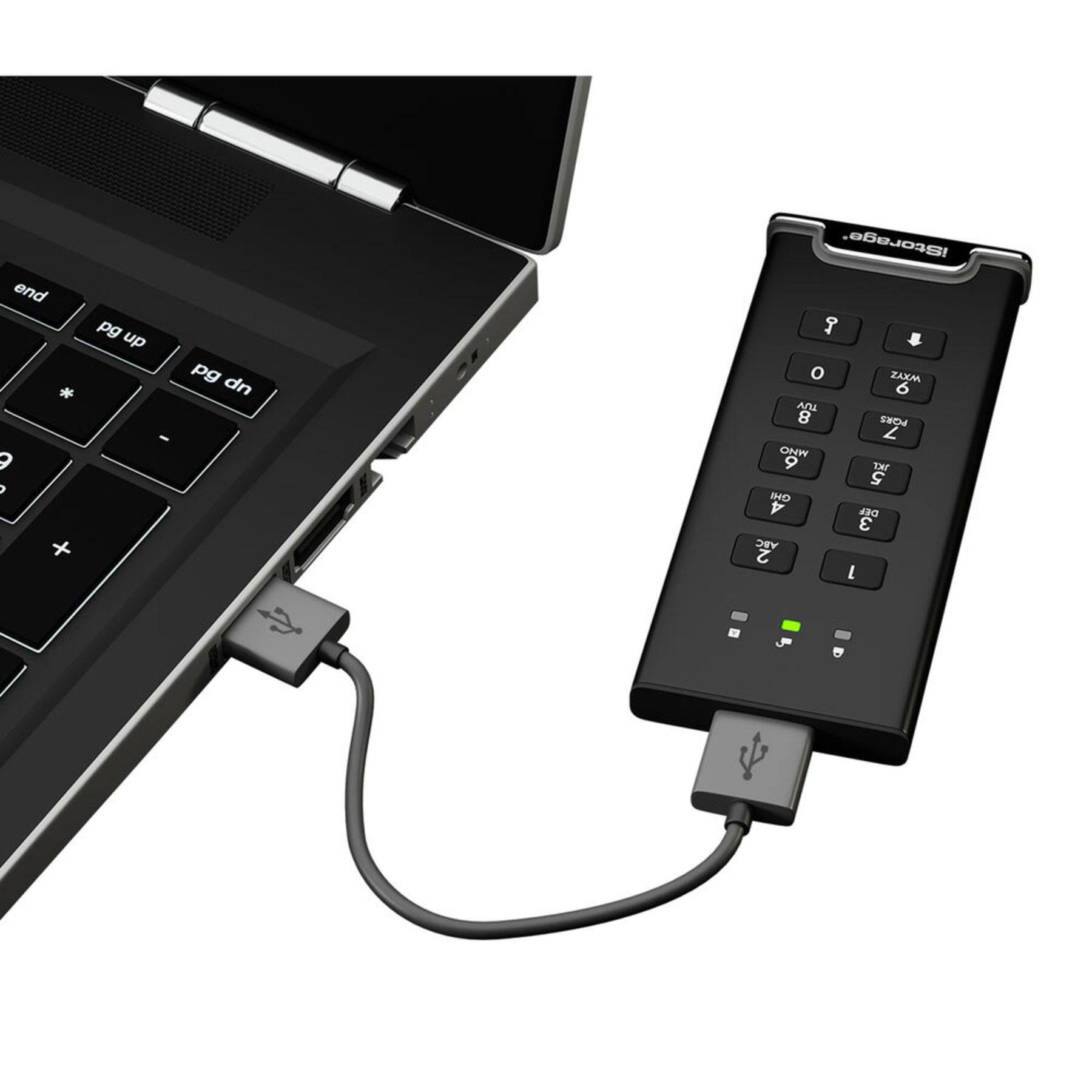 Alt View 11. iStorage - diskAshur M² 2TB External USB 3.2 Gen 1 Portable Secure SSD with Hardware Encryption - Black.