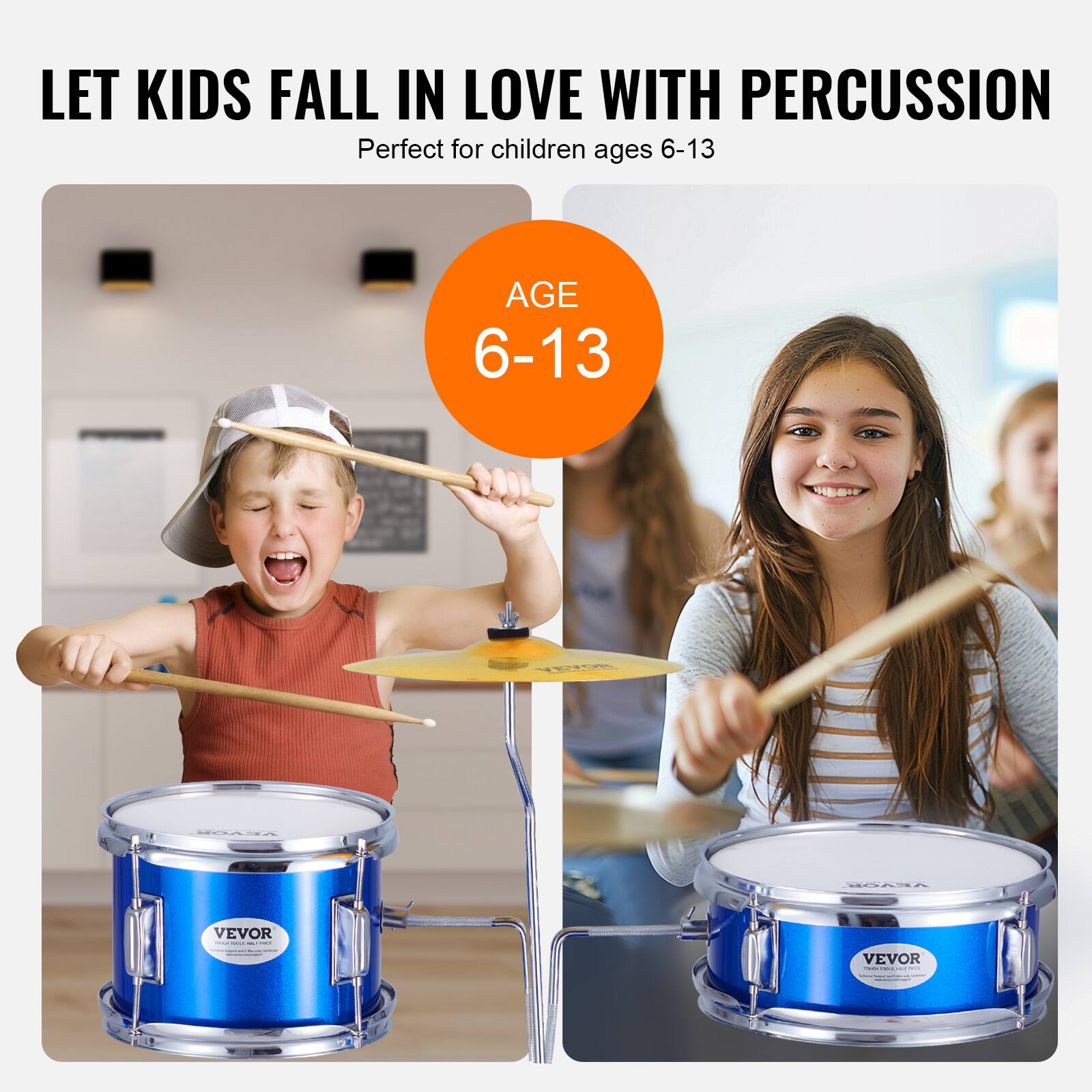 LET KIDS FALL IN LOVE WITH PERCUSSION  
Perfect for children ages 6-13  

AGE 6-13