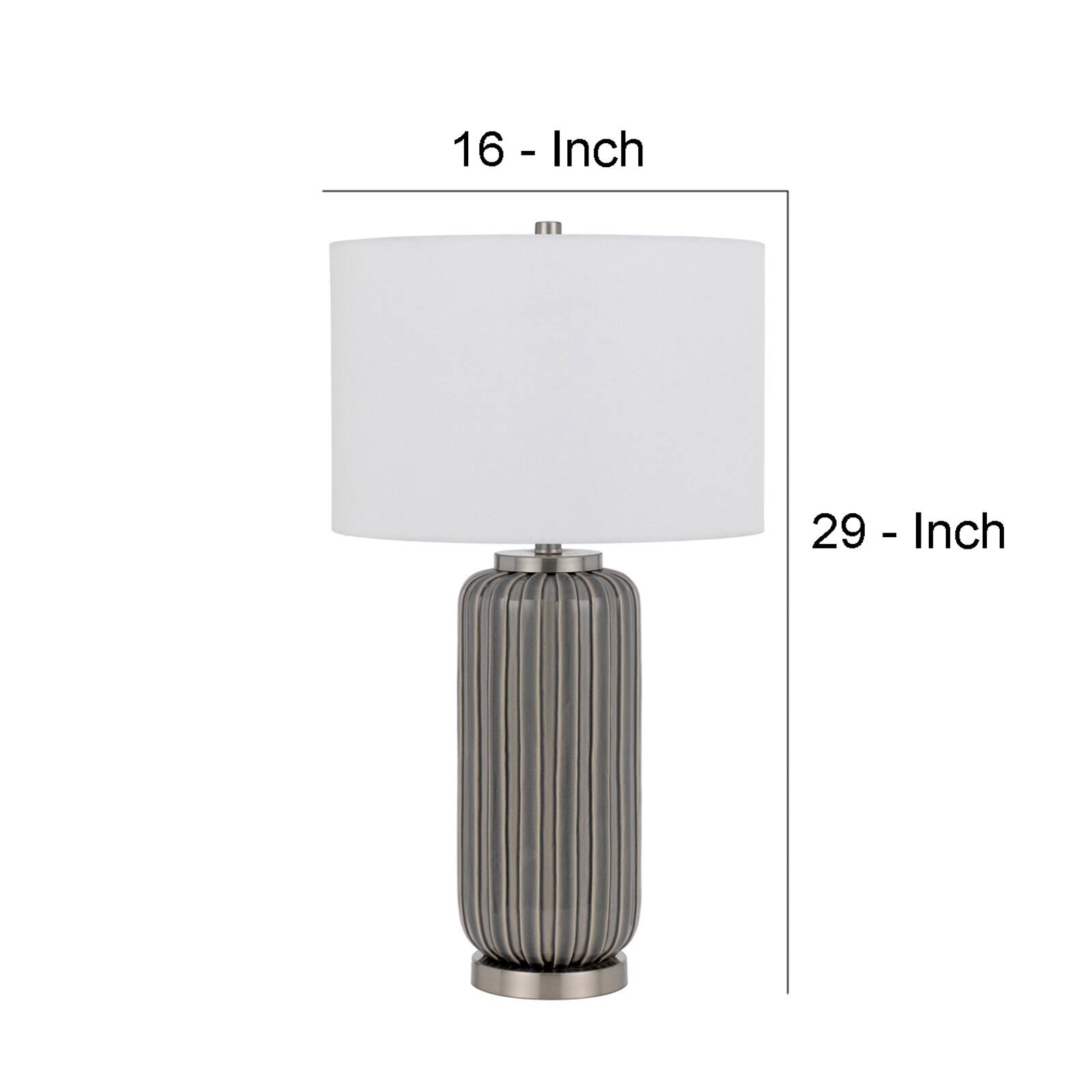 Manhattan Lane 29 Inch Ceramic Curved Table Lamp with Stripes, Dimmer ...