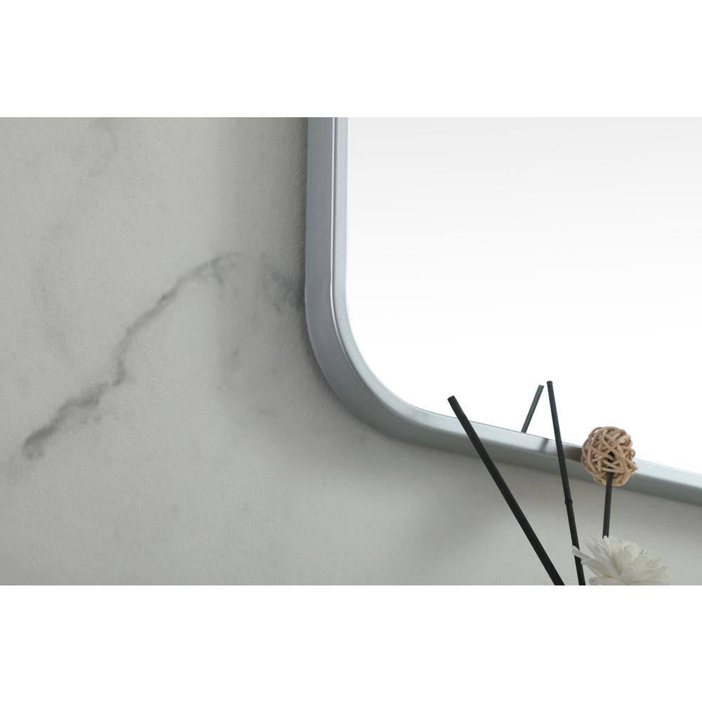 Back. Elegant Decor - Soft corner metal square mirror 30x30 inch in Silver - Silver.