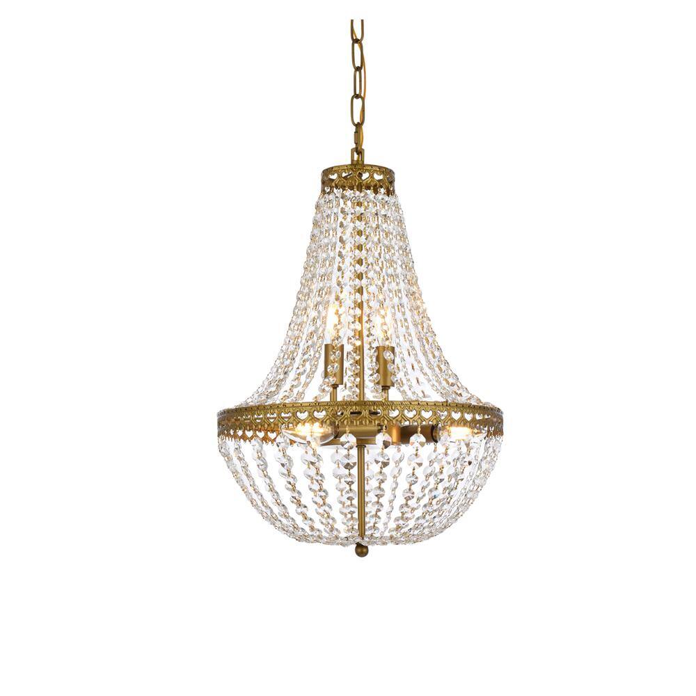 Angle. Elegant Lighting - Valeria 14 inch pendant in brass - Brass.
