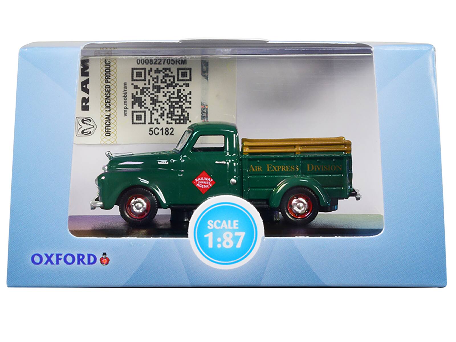 RAM M PRODUC LICENSED OFFICIAL 000822705KM  
vmp.mobi/ram  
5C182  
BAILWAY EXPRESS AGENCY  
AIR EXPRESS DIVISION  
OXFORD  
SCALE 1:87