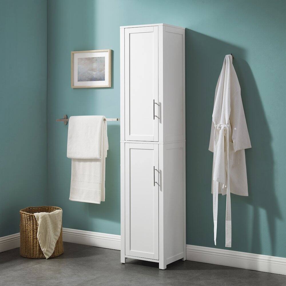 Alt View 1. Crosley Furniture - Savannah Linen Storage Cabinet - White.