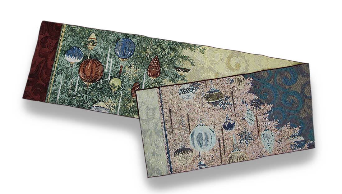 Alt View 1. Manual Woodworkers & Weavers - Holiday Boughs of Beauty Sparkling Table Runner 72 X 13 in. - Off-white.